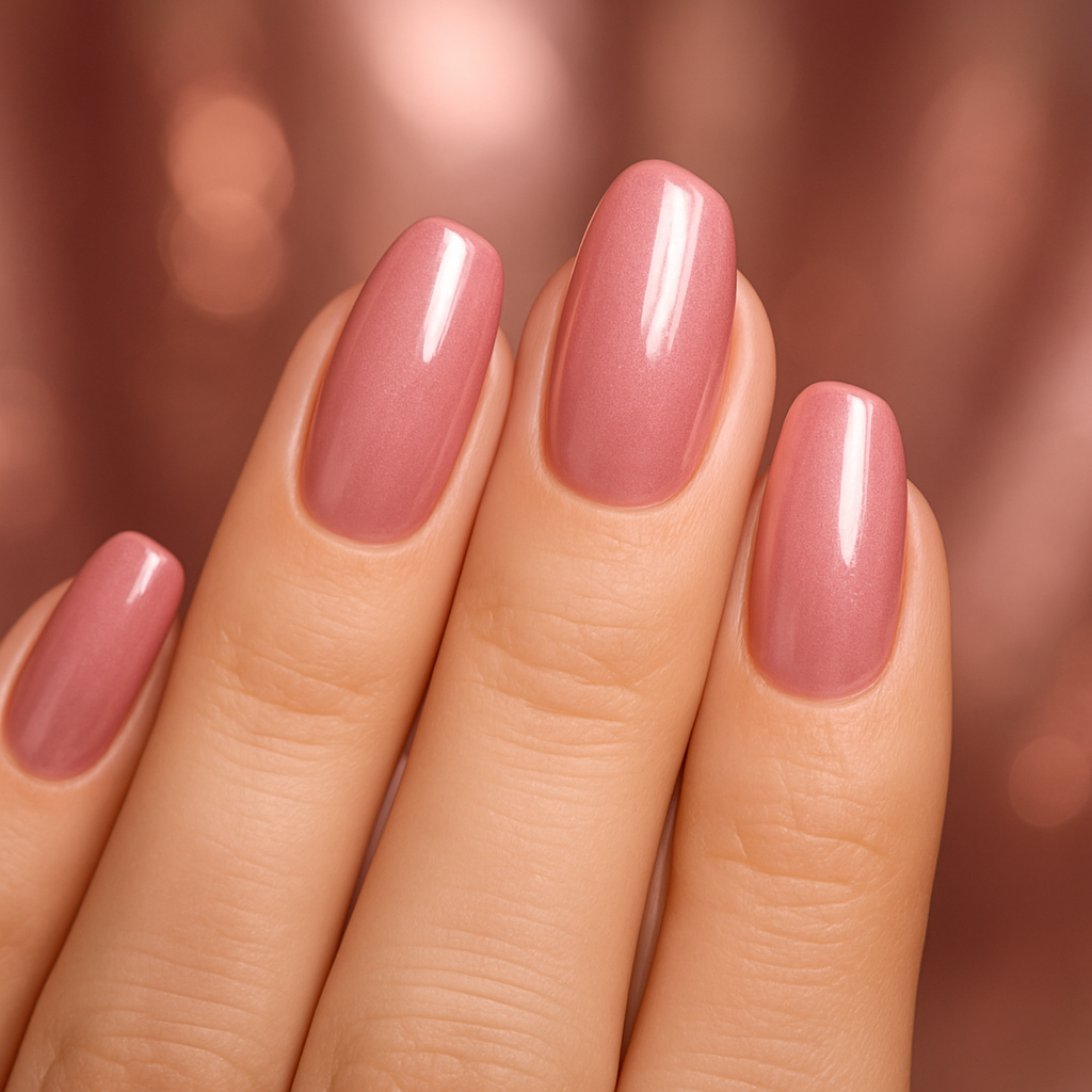 Uñas capping con diseño rosa