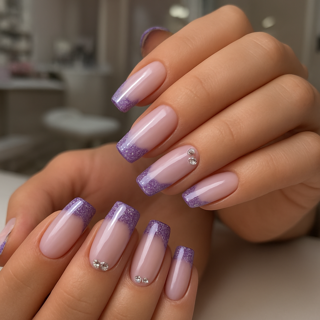 Nail art con gemas y brillos